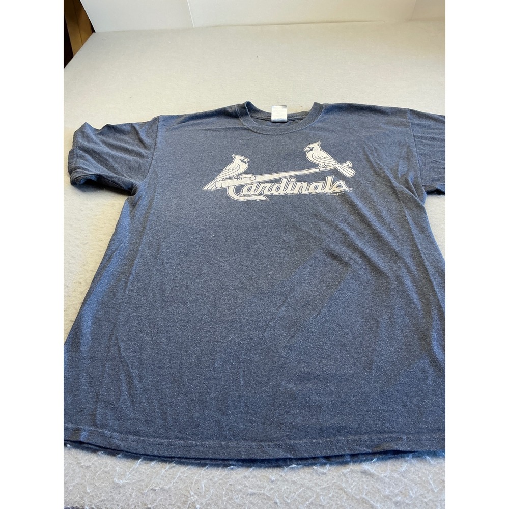 Gildan St. Louis Cardinals T-Shirt Birds on Bat Graphic Blue Size L MLB Fan